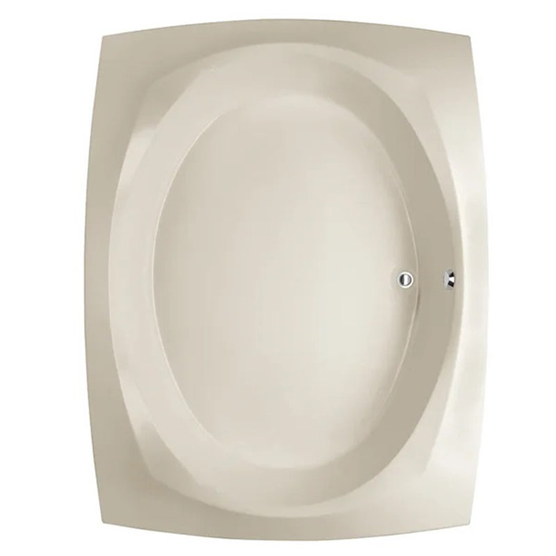Baignoire de trempage à chute 82" x 64" largo Designer, Biscuit, Nickel satiné