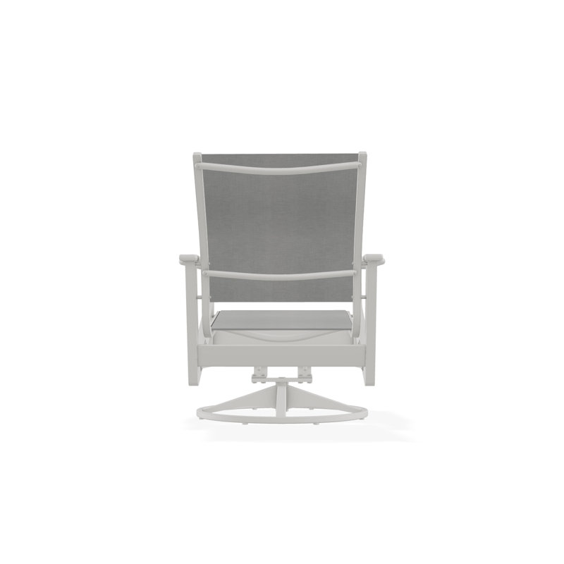 Wexler Outdoor Swivel Lounge Chair, Cobalt 35D Sunbrella®, Snow