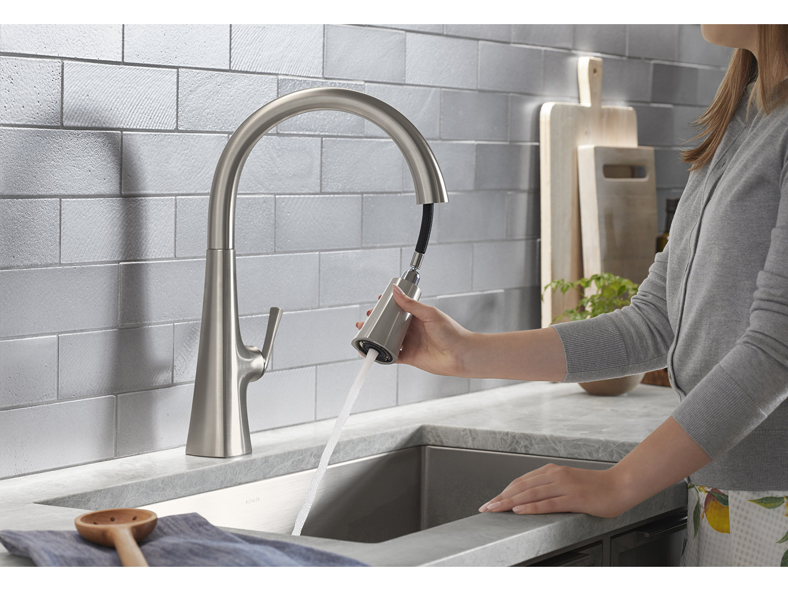 Graze Pull-Down Faucet with Accessories, Vibrant Stainless