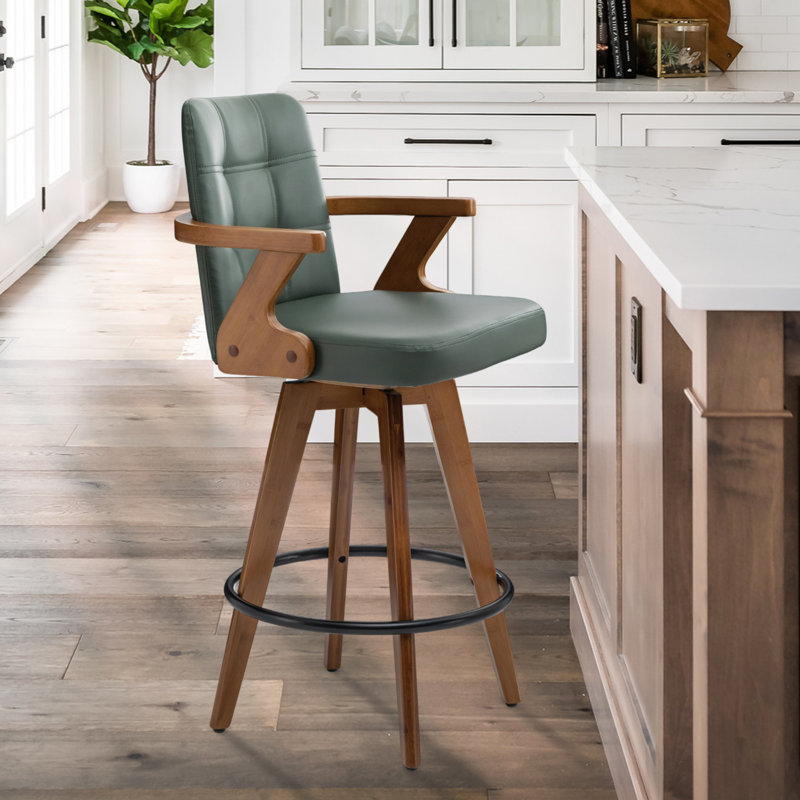 Corrales Swivel Bar Stool, Green, Bar Stool (78.7cm Seat Height)