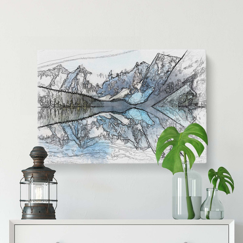 Morraine Lake In Banff Canada In Abstract - Wrapped Canvas Print, 60cm H x 91cm W x 3cm D