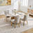 Liora Modern Glam Chenille Upholstered Dining Chairs with Gold-Plated Legs and Seamless Contour Design-115762700