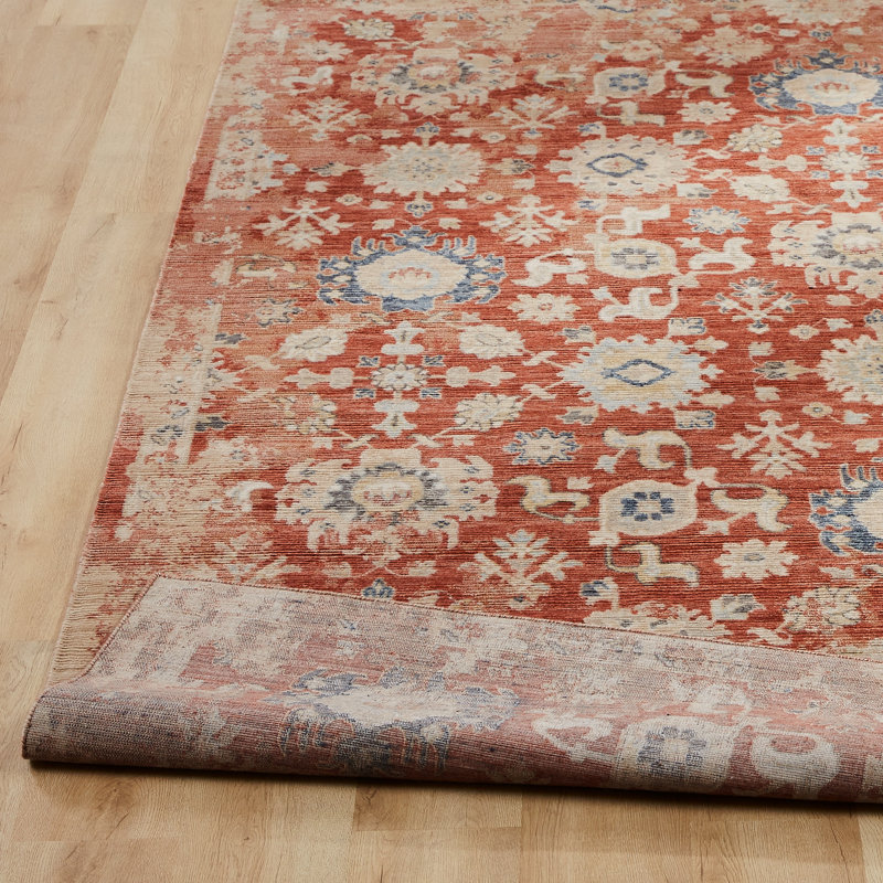 Rosemont Wool Oriental Area Rug in Red, Rectangle 9'9" x 12'6"