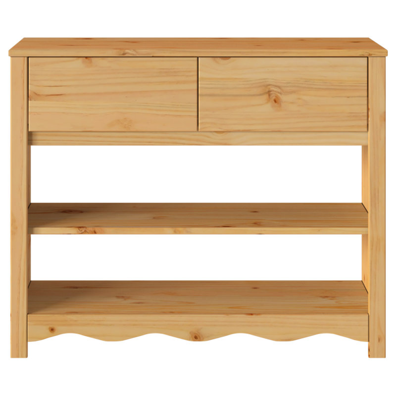 37cm Solid Wood Console Table, Light Oak