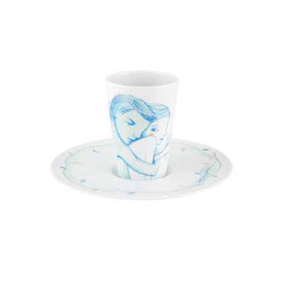 Bode Inspiratório Porcelain Espresso Cup and Saucer