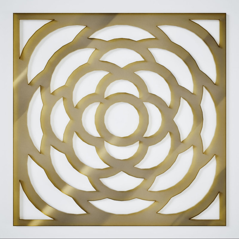 Panneaux muraux décoratifs en acrylique Edinburg, moyen, l 15 3/8 po x H 15 3/8 po x T 1/8 po, miroir doré Edinburg, Doré