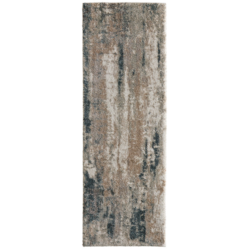 Richmond Modern Abstract Gray Area Rug, Runner 2'6" x 7'3"