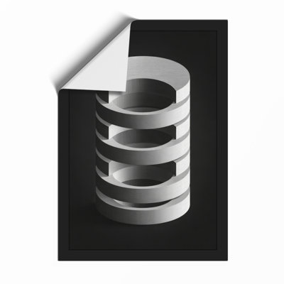 Stacked Metal Rings Industrial - Framed Print