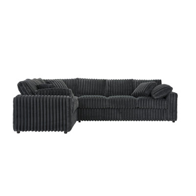  24550 2-Piece Sectional Sofa With Vertical Channel Tufting, Mondo Charcoal