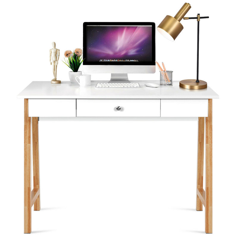 Fantaysia Solid Wood Writing Desk, Natural
