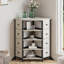 Commode de coin à 8 tiroirs et 4 étagères, meuble de rangement gain de place pour chambre, commode en tissu avec plateau en bois, tour de rangement pour vêtements pour chambre, dressing, salon-716423313