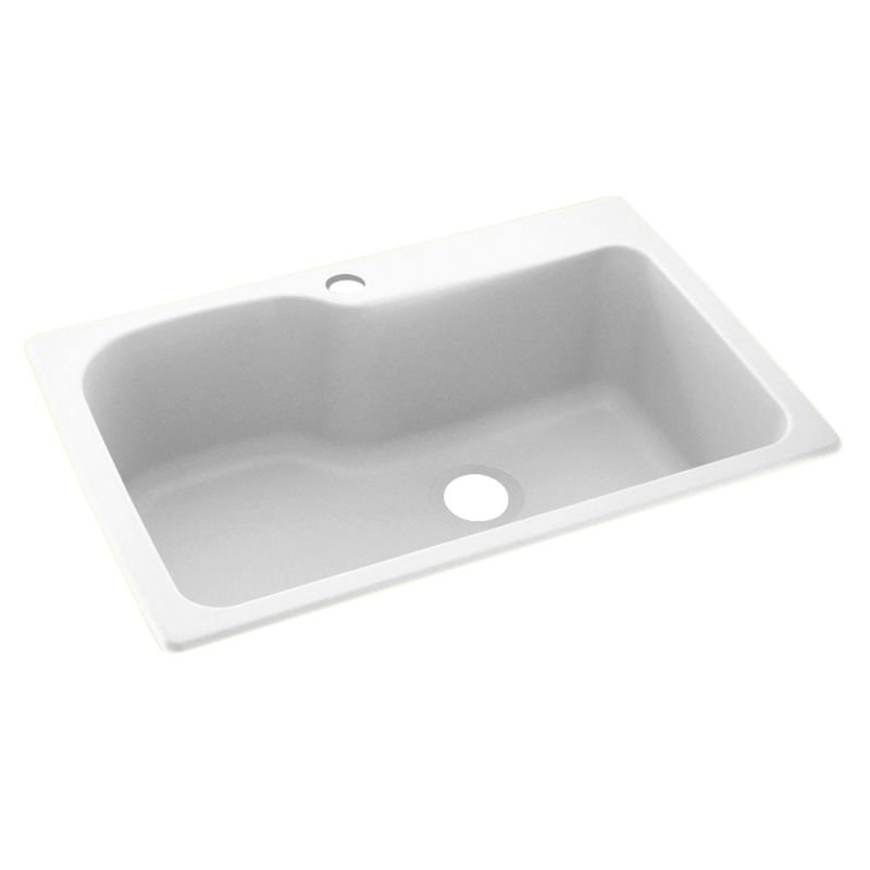 33'' L Single Bowl Swanstone Kitchen Sink, White