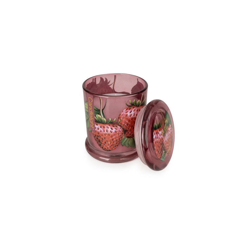 Fruity Scented Jar Candle with Glass Holder
