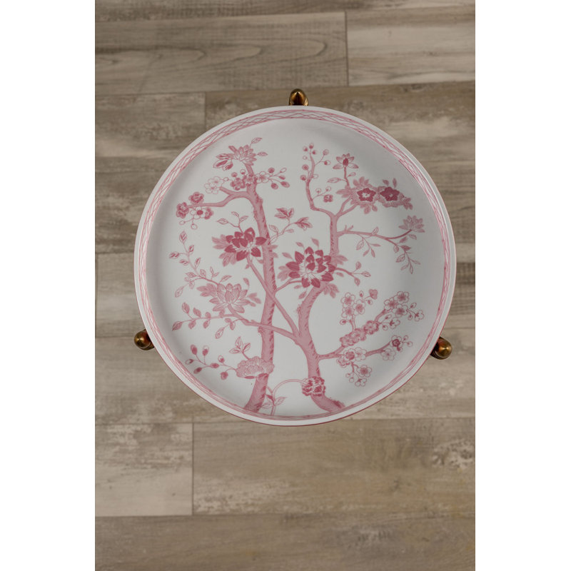 Jardin Tray with Stand, Blush, Aged Brass
