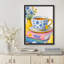 Blue Floral Teacup Still Life Framed Wall Art Prints - Cozy Kitchen Decor for Dining Room-125211900-125211902