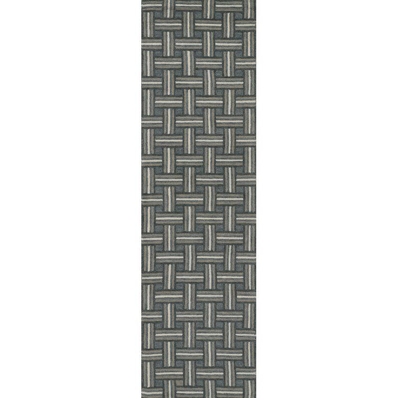 Abbott Hand Tufted Wool Geometric Rug, Runner 2'3" x 8'