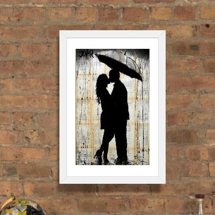 « rain lovers », impression, Papier encadré blanc, H 32 po x l 24 po x P 1 po