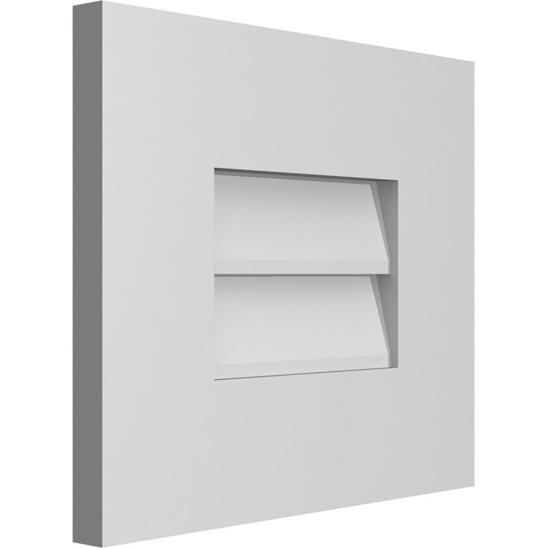Vent à pignon rectangulaire en uréthane non-fonctionnel, H 12 po x l 14 po x P 1 po