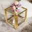 Table de bout moderne carrée en verre transparent-1844878397