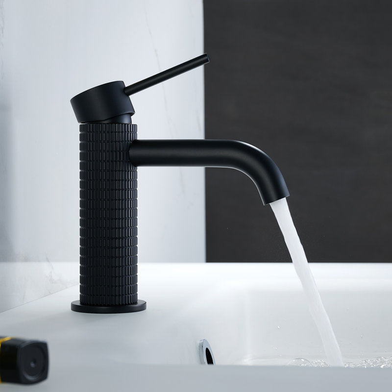 Mendavia Single Hole Bathroom Faucet, Matte Black