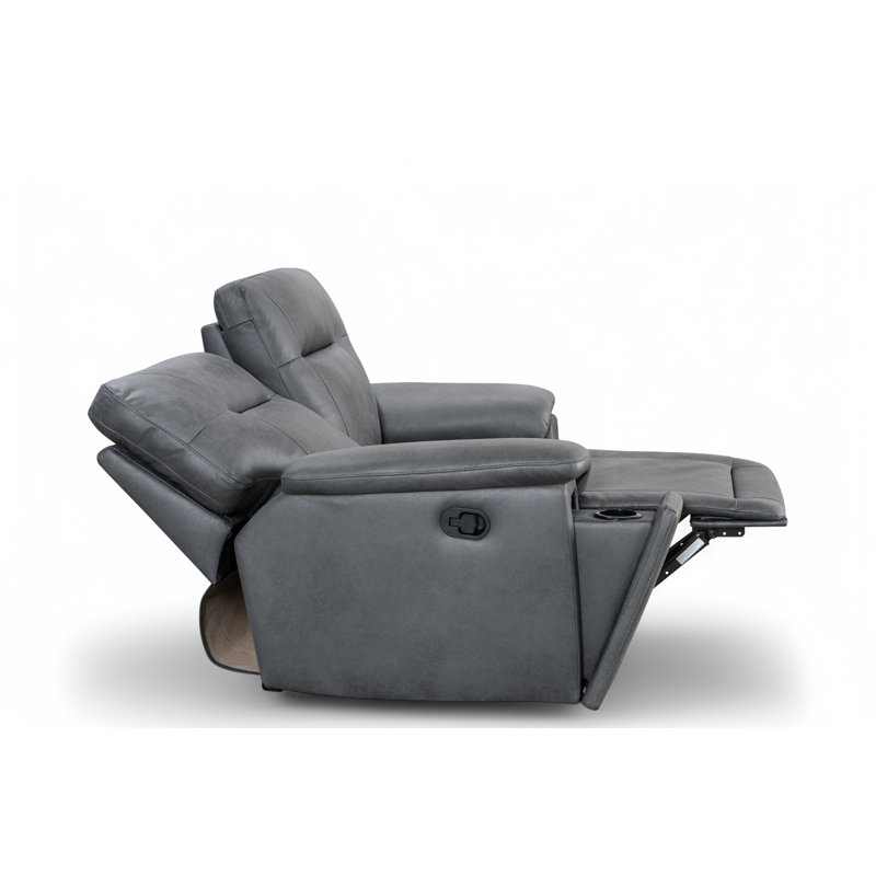 Faux Leather Reclining Sofa, 2