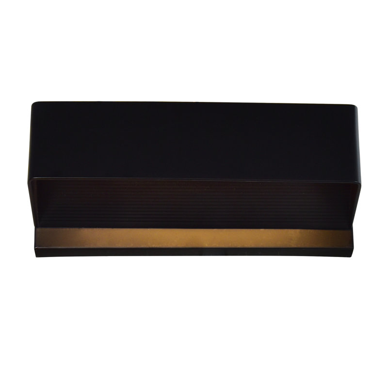 12in Modern Black Wall Sconce, Integrated LED Wall Light Fixture – Bathroom, Bedroom, or Hallway Lighting, Black