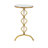 Middlet Metal Quatrefoil Design Side End Copper Gold Accent Table with Mirrored Glass Top