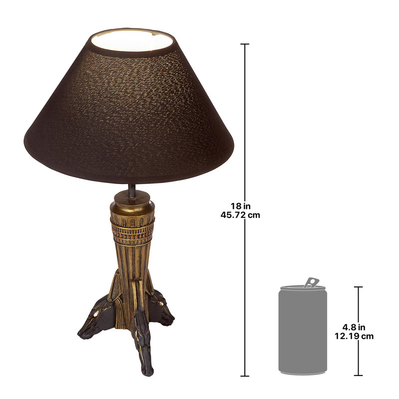 Lampe de table 18" à trois têtes anubis sculpturale