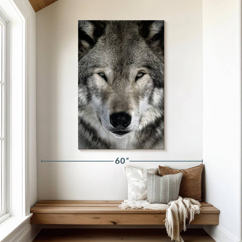 Brampt Gray Wolf Head, 48" H x 32" W