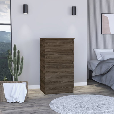  Commode standard 23 po à deux tiroirs brun foncé