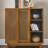 Storage Cabinet with open shelves and sliding doors-571550000
