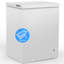Congélateur coffre de 5 pi³, congélateur profond avec 3 paniers amovibles, température réglable, porte ouverte sur le dessus autoportante, congélateur compact économe en énergie pour la maison / le bureau / le garage / le dortoir, blanc