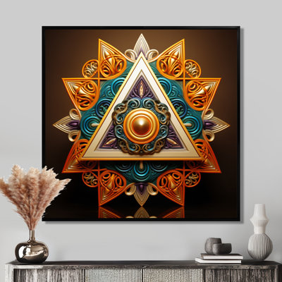 Mystical Triangle Star Mandala - Geometric Wall Art Decor