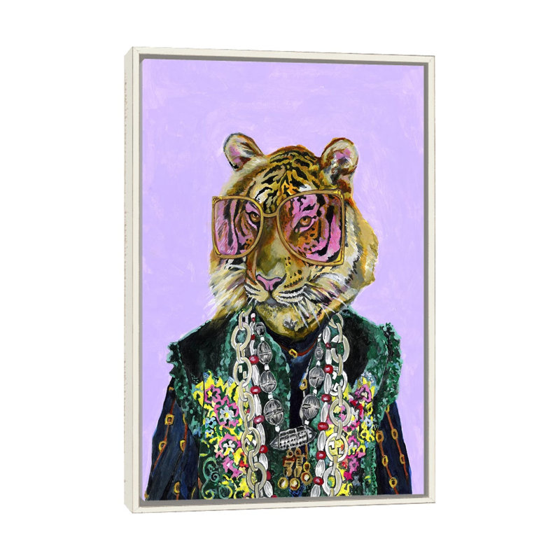 «Bengal Tiger» par Heather Perry, impression sur toile, H 48 po x l 32 po x P 1,5 po, Encadrement blanc vieilli