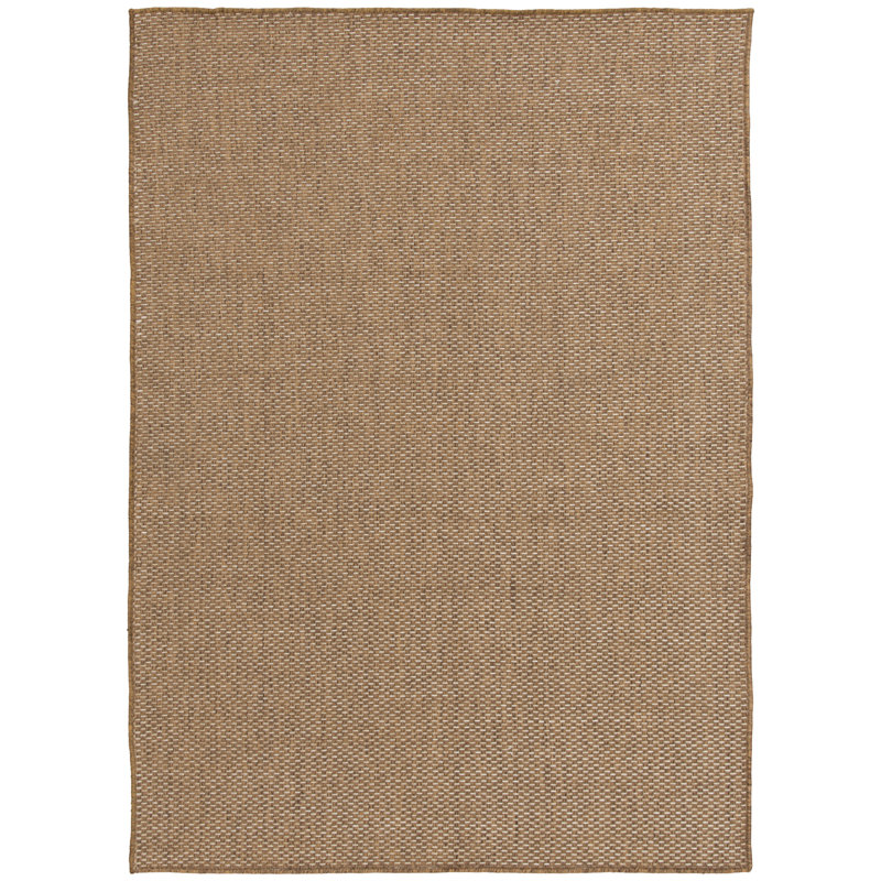 Ebern Designs Massad Kinsley Brown Plaid Indoor/Outdoor Polypropylene Area Rug, Rectangle 3'3" x 5'3"