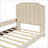 Twin Size Velvet Upholstered Daybed with Classic Stripe Headboard, Beige - No Box Spring Needed, Pine Wood Frame-618348859