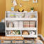 Bibliothèque Toy Storge & Organiser avec casiers et 2 tiroirs mobiles, 2 niveaux-1846663513