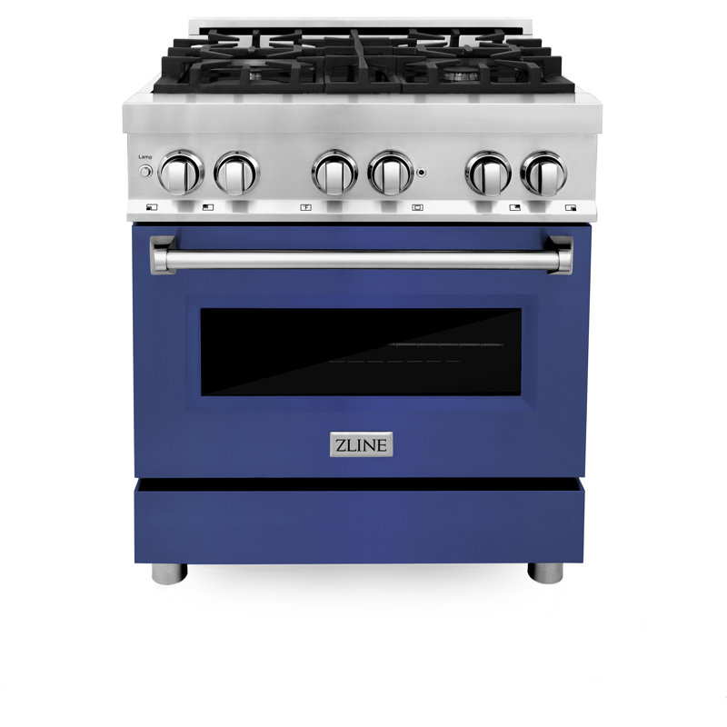 ZLINE 30" Legacy Dual Fuel Range, Blue Matte Stainless Steel