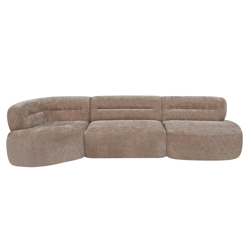 Canapé modulaire modulaire courbé Calver, Brown