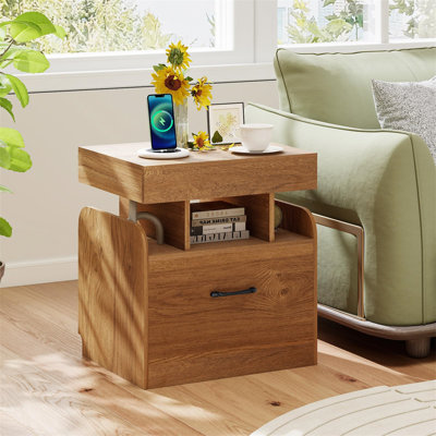 50cm W Manufactured Wood Bedside Table