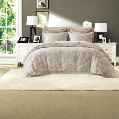Cotton Blend Floral Duvet Cover Set