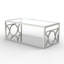 Table basse moderne à 4 pieds avec plateau en verre Modern