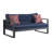 Tommy Hilfiger Monterey Outdoor Easy Assembly Metal Frame Sofa, Navy Blue & Dark Gray