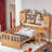 Multifunctional Wood Platform Bed With Bookshelf, Built-in Desk And Matching Chair-625228192