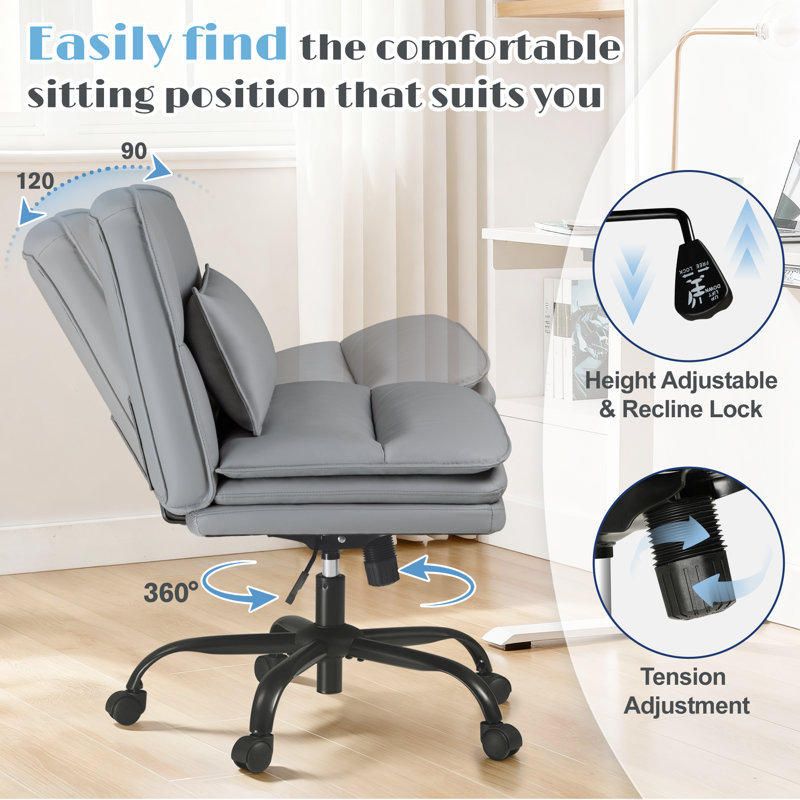 Chaise de bureau Criss, Dark Gray PU Leather