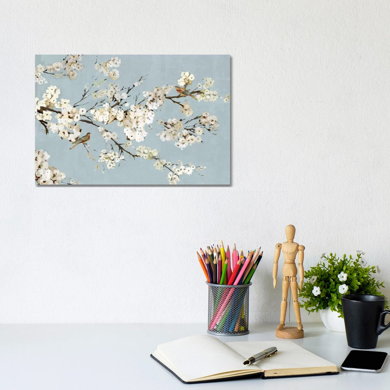 Kimono With Birds I by Asia Jensen - Wrapped Canvas Painting, 20.32 cm H x 30.48 cm W
