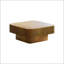 Table basse 31,5 po carrée avec rangement caché, placage en bois massif, design moderne pour le salon et le bureau, brun
