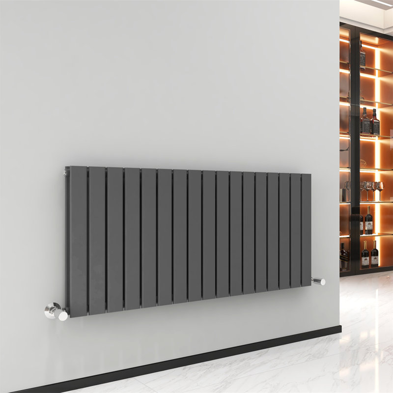 Horizontal Flat Panel Radiators, 60cm H x 115.6cm W x 5.8cm D, Grey