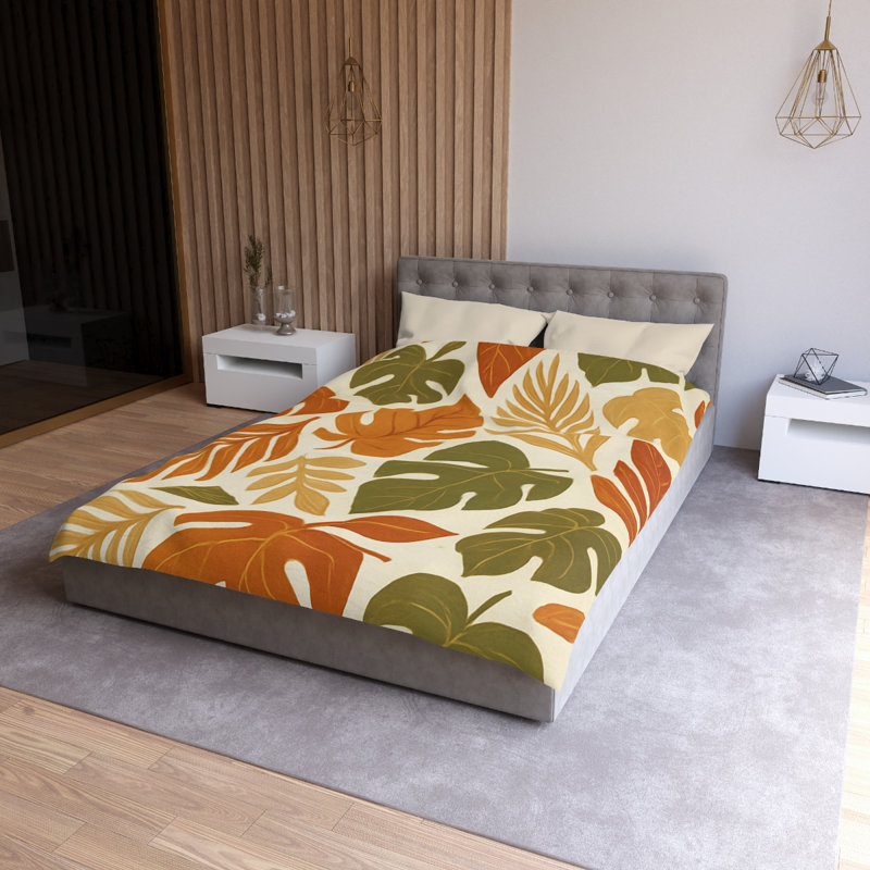 Microfiber Duvet Cover Boho Style, Design 64, Cream, Twin Duvet Cover