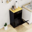 Armoire poubelle de cuisine à un tiroir et un compartiment inclinable